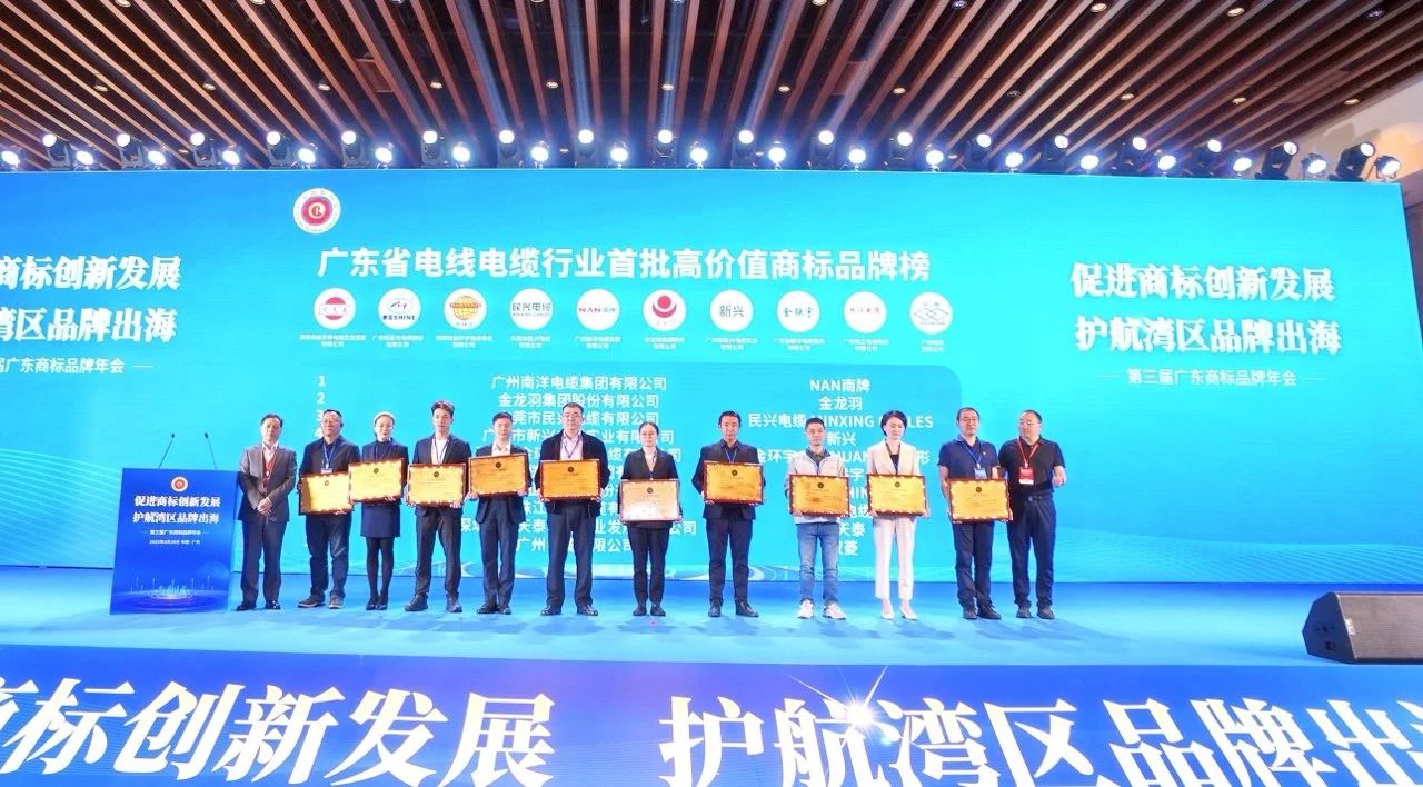 品牌實(shí)力再升級(jí) | 民興電纜榮獲廣東電線電纜行業(yè)首批高價(jià)值商標(biāo)品牌！